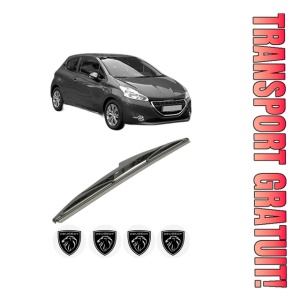 Stergator lamela spate PEUGEOT 208 Hatchback Van (CR_) din 2013 - 2019, pentru luneta auto, Bosch Twin, din cauciuc siliconat rezistent, 4 Stickere Auto PEUGEOT