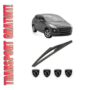Stergator lamela spate PEUGEOT 3008 Van (0U_) din 2009 - 2016, pentru luneta auto, Valeo Silencio, din cauciuc siliconat rezistent, 4 Stickere Auto PEUGEOT