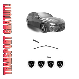 Stergator lamela spate PEUGEOT 308 III (FB_, FH_, FP_, F3_, FM_) din 2021, pentru luneta auto, Valeo Silencio, din cauciuc siliconat rezistent, 4 Stickere Auto PEUGEOT