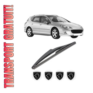 Stergator lamela spate PEUGEOT 407 SW (6E_, 6D_) din 2004 - 2010, pentru luneta auto, Valeo Silencio, din cauciuc siliconat rezistent, 4 Stickere Auto PEUGEOT