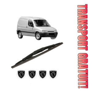 Stergator lamela spate PEUGEOT PARTNER Box Body/MPV (5_, G_) din 1996 - 2015, pentru luneta auto, Bosch Twin, din cauciuc siliconat rezistent, 4 Stickere Auto PEUGEOT