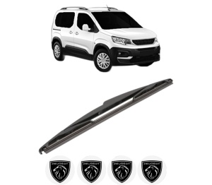 Stergator lamela spate PEUGEOT RIFTER din 2018 - 2023, pentru luneta auto, Valeo Silencio, din cauciuc siliconat rezistent, 4 Stickere Auto PEUGEOT v21862