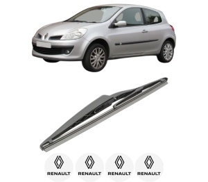 Stergator lamela spate RENAULT CLIO III Hatchback Van (SB_, SR_) din 2005 - 2014, pentru luneta auto, Bosch Twin, din cauciuc siliconat rezistent, 4 Stickere Auto RENAULT v28446