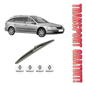 Stergator lamela spate RENAULT LAGUNA II Grandtour (KG0/1_) din 2001 - 2007, pentru luneta auto, Bosch Twin, din cauciuc siliconat rezistent, 4 Stickere Auto RENAULT