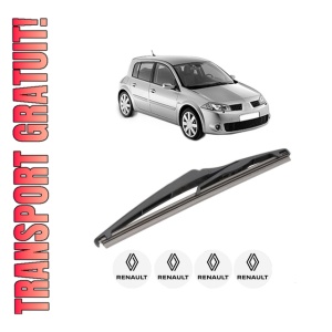 Stergator lamela spate RENAULT MEGANE II (BM0/1_, CM0/1_) din 2002 - 2009, pentru luneta auto, Valeo Silencio, din cauciuc siliconat rezistent, 4 Stickere Auto RENAULT