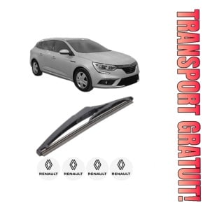 Stergator lamela spate RENAULT MEGANE IV Grandtour (K9A/M/N_) din 2016, pentru luneta auto, Bosch Twin, din cauciuc siliconat rezistent, 4 Stickere Auto RENAULT - Img 1