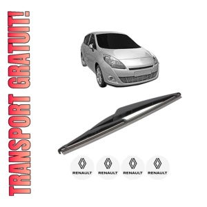 Stergator lamela spate RENAULT SCENIC III VAN (JZ0/1_) din 2009 - 2016, pentru luneta auto, Valeo Silencio, din cauciuc siliconat rezistent, 4 Stickere Auto RENAULT