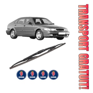 Stergator lamela spate SAAB 9-3 (YS3D) din 1998 - 2002, pentru luneta auto, Bosch Twin, din cauciuc siliconat rezistent, 4 Stickere Auto SAAB