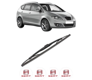 Stergator lamela spate SEAT ALTEA XL (5P5, 5P8) din 2006 - 2015, pentru luneta auto, Valeo Silencio, din cauciuc siliconat rezistent, 4 Stickere Auto SEAT v21262