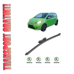 Stergator lamela spate SKODA E-CITIGO (NE1) din 2019 - 2021, pentru luneta auto, Valeo Silencio Xtrm, din cauciuc siliconat rezistent, 4 Stickere Auto SKODA