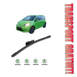 Stergator lamela spate SKODA E-CITIGO (NE1) din 2019 - 2021, pentru luneta auto, Bosch Aerotwin, din cauciuc siliconat rezistent, 4 Stickere Auto SKODA