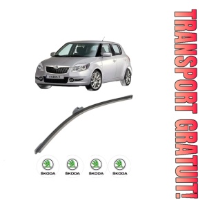 Stergator lamela spate SKODA FABIA II (542) din 2006 - 2014, pentru luneta auto, Bosch Aerotwin, din cauciuc siliconat rezistent, 4 Stickere Auto SKODA