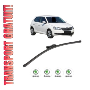 Stergator lamela spate SKODA FABIA III Praktik (NJ5) din 2014 - 2022, pentru luneta auto, Valeo Silencio Xtrm, din cauciuc siliconat rezistent, 4 Stickere Auto SKODA