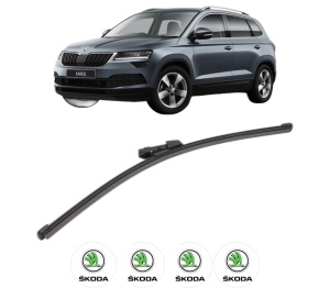 Stergator lamela spate SKODA KAROQ (NU7, ND7) din 2017, pentru luneta auto, Valeo Silencio Xtrm, din cauciuc siliconat rezistent, 4 Stickere Auto SKODA v18142