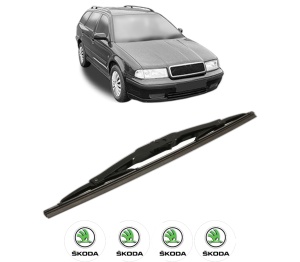 Stergator lamela spate SKODA OCTAVIA I Estate Van (1U5) din 2000 - 2010, pentru luneta auto, Bosch Twin, din cauciuc siliconat rezistent, 4 Stickere Auto SKODA v30792
