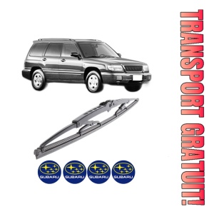 Stergator lamela spate SUBARU FORESTER (SF_) din 1997 - 2002, pentru luneta auto, Bosch Twin, din cauciuc siliconat rezistent, 4 Stickere Auto SUBARU