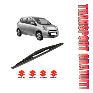 Stergator lamela spate SUZUKI ALTO VII (GF, HA25_, HA35_) din 2009, pentru luneta auto, Bosch Twin, din cauciuc siliconat rezistent, 4 Stickere Auto SUZUKI