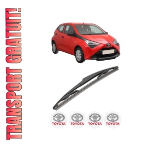 Stergator lamela spate TOYOTA AYGO (_B4_) din 2014, pentru luneta auto, Valeo Silencio, din cauciuc siliconat rezistent, 4 Stickere Auto TOYOTA