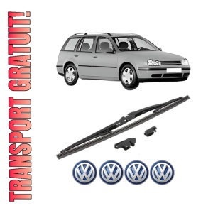 Stergator lamela spate Volkswagen GOLF IV Variant (1J5) din 1999 - 2006, pentru luneta auto, Valeo Silencio, din cauciuc siliconat rezistent, 4 Stickere Auto VW