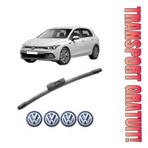 Stergator lamela spate Volkswagen GOLF VIII (CD1, DA1) din 2019, pentru luneta auto, Bosch Aerotwin, din cauciuc siliconat rezistent, 4 Stickere Auto VW