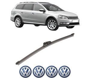 Stergator lamela spate Volkswagen PASSAT ALLTRACK B7 (365) din 2012 - 2014, pentru luneta auto, Valeo Silencio Xtrm, din cauciuc siliconat rezistent, 4 Stickere Auto VW v20122
