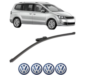 Stergator lamela spate Volkswagen SHARAN (7N1, 7N2) din 2010 - 2022, pentru luneta auto, Valeo Silencio Xtrm, din cauciuc siliconat rezistent, 4 Stickere Auto VW v18082