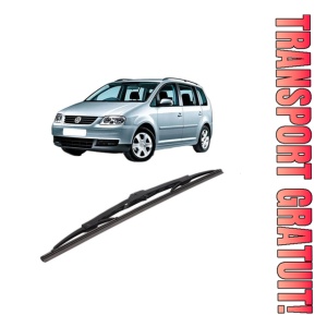 Stergator lamela spate Volkswagen TOURAN VAN (1T1, 1T2) din 2003 - 2010, pentru luneta auto, Bosch Twin, din cauciuc siliconat rezistent, 4 Stickere Auto VW