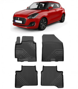 Suzuki Swift Din 05.2017 - Prezent, Hatchback , Set Covorase Auto Tip Tavita Premium 3D, din cauciuc accesorii pentru autoturismul tau - masina v166204