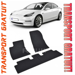 Tesla Model 3 fabricat din 07.2017 - Prezent, Sedan, set covorase auto dedicate, din cauciuc 100% Premium