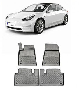 Tesla Model 3, Sedan, Din 07.2017 - Prezent , Set Covorase Auto Tip Tavita Premium 3D, din cauciuc accesorii pentru autoturismul tau - masina v169697
