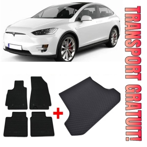 Tesla Model Set Covorase + tavita portbagaj auto Tesla Model X fabricatie 10.2016 - 12.2020, caroserie suv, 5 locuri