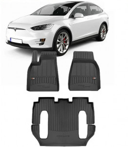 Tesla Model X Din 10.2016 - Prezent, Suv , Set Covorase Auto Tip Tavita Premium 3D, din cauciuc accesorii pentru autoturismul tau - masina v163582