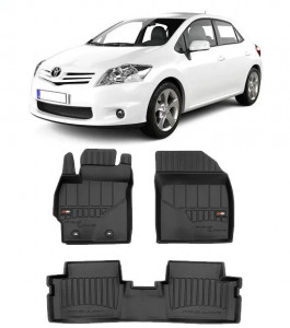 Toyota Auris I, Hatchback, Din 01.2007 - 12.2012 , Set Covorase Auto Tip Tavita Premium 3D, din cauciuc accesorii pentru autoturismul tau - masina v171301