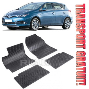Toyota Auris II, Hatchback, fabricat din 01.2013 - 12.2018, set covorase auto dedicate, din cauciuc 100% Premium