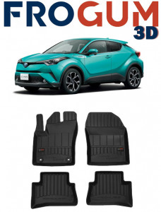 Toyota C-Hr, Suv, Din 01.2017 - Prezent , Set Covorase Auto Tip Tavita Premium 3D, din cauciuc accesorii pentru autoturismul tau - masina v174076