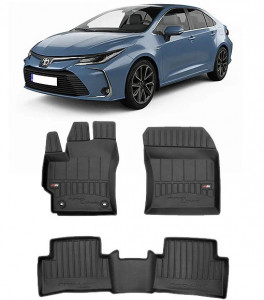 Toyota Corolla Hybrid Din 2019 - Prezent, Sedan , Set Covorase Auto Tip Tavita Premium 3D, din cauciuc accesorii pentru autoturismul tau - masina v161559