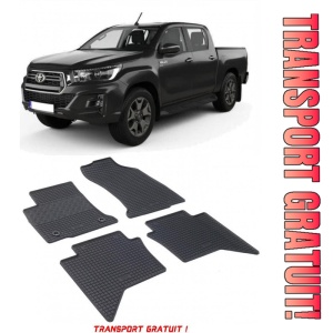 Toyota Hilux, Pick-Up, fabricat din 09.2016 - Prezent, set covorase auto dedicate, din cauciuc 100% Premium - Transport Gratuit