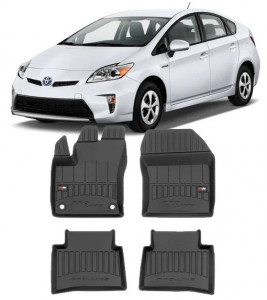 Toyota Prius IV, Hatchback, Din 04.2016 - Prezent , Set Covorase Auto Tip Tavita Premium 3D, din cauciuc accesorii pentru autoturismul tau - masina v171120