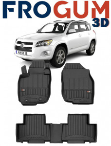 Toyota Rav4 III Din 02.2006 - 02.2013, Suv , Set Covorase Auto Tip Tavita Premium 3D, din cauciuc accesorii pentru autoturismul tau - masina v162335