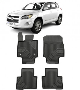 Toyota Rav4 V Hybrid Din 01.2019 - Prezent, Suv , Set Covorase Auto Tip Tavita Premium 3D, din cauciuc accesorii pentru autoturismul tau - masina v165182