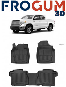 Toyota Tundra Crewmax Din 2010 - 2015, Pick-Up , Set Covorase Auto Tip Tavita Premium 3D, din cauciuc accesorii pentru autoturismul tau - masina v163740