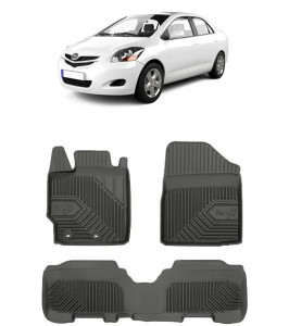 Toyota Yaris II Din 10.2005 - 2011, Hatchback , Set Covorase Auto Tip Tavita Premium 3D, din cauciuc accesorii pentru autoturismul tau - masina v167179