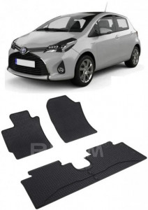 Toyota Yaris III Hybrid, Hatchback, fabricat din 2015 - 08.2020, set covorase auto dedicate, din cauciuc 100% Premium accesorii pentru autoturismul tau - masina v159885