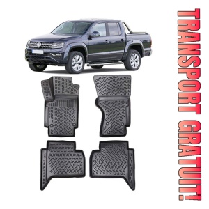 Volkswagen Amarok 2010 - 2023 Set 4 covorase auto din cauciuc tip tavita premium line 3D
