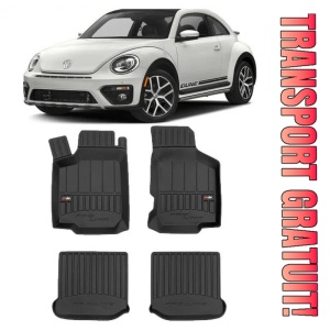Volkswagen Beetle, Hatchback, Din 1998 - 2010 , Set Covorase Auto Tip Tavita Premium 3D, din cauciuc