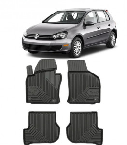Volkswagen Golf 6 Din 06.2007 - 08.2013, Combi , Set Covorase Auto Tip Tavita Premium 3D, din cauciuc accesorii pentru autoturismul tau - masina v164390
