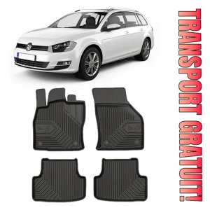 Volkswagen Golf 7 Din 09.2013 - 06.2020, Combi , Set Covorase Auto Tip Tavita Premium 3D, din cauciuc