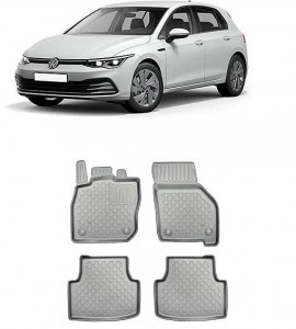 Volkswagen Golf 8 Mhev, Combi, Din 05.2020 - Prezent , Set Covorase Auto Tip Tavita Premium 3D, din cauciuc accesorii pentru autoturismul tau - masina v173403