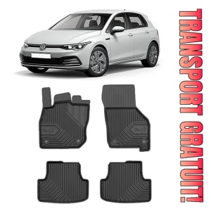 Volkswagen Golf 8 Mhev Din 05.2020 - Prezent, Hatchback , Set Covorase Auto Tip Tavita Premium 3D, din cauciuc