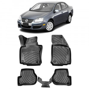 Volkswagen Jetta V 2005-2011 Set 4 covorase auto din cauciuc tip tavita premium line 3D accesorii pentru autoturismul tau - masina v243423